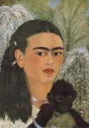 Frida Kahlo The monkey and i oil painting artist